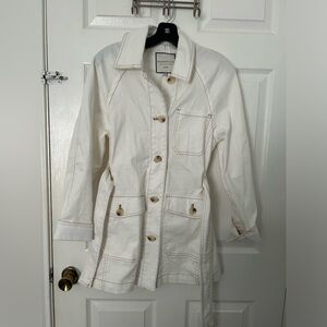 bagatelle Cream Utility Jacket with Contrast Stitching